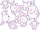 Pink Bunny Wall Decal Sticker Set Wall Decal