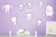 Pink Bunny Wall Decal Sticker Set Wall Decal