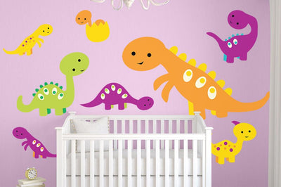 Cute Warm Baby Dino Wall Decal Sticker Set Wall Decal