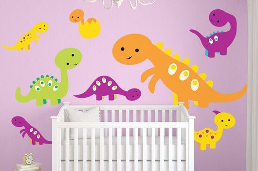 Cute Warm Baby Dino Wall Decal Sticker Set Wall Decal