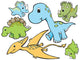 Cute Dinosaur Friends Wall Decal Sticker Set Wall Decal