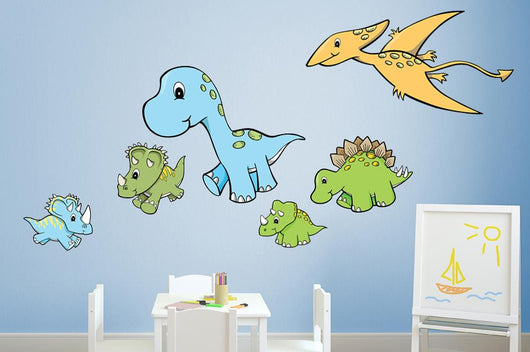 Cute Dinosaur Friends Wall Decal Sticker Set Wall Decal