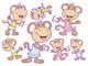 Friendly Girly Monkey Wall Decal Sticker Set Wall Decal