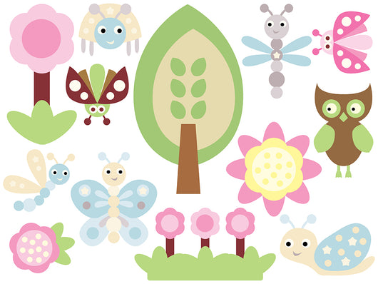 Nursery Garden Friends Wall Decal Sticker Set Wall Decal