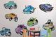 Monster Muscle Cars Wall Decal Sticker Set Wall Decal