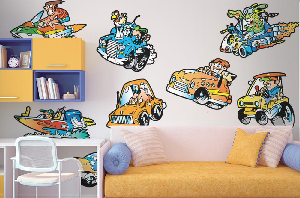 Wacky Race Car Drivers Wall Decal Sticker Set Wall Decal - WallMonkeys ...