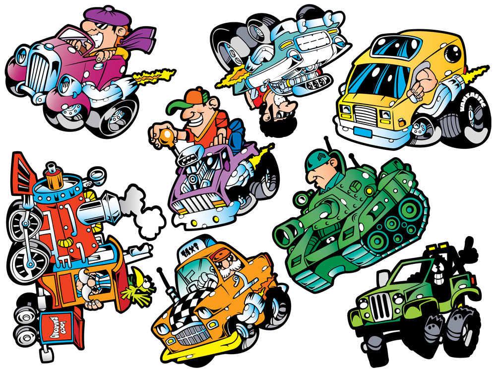 More Wacky Race Car Wall Decal Sticker Set Wall Decal - WallMonkeys.com ...