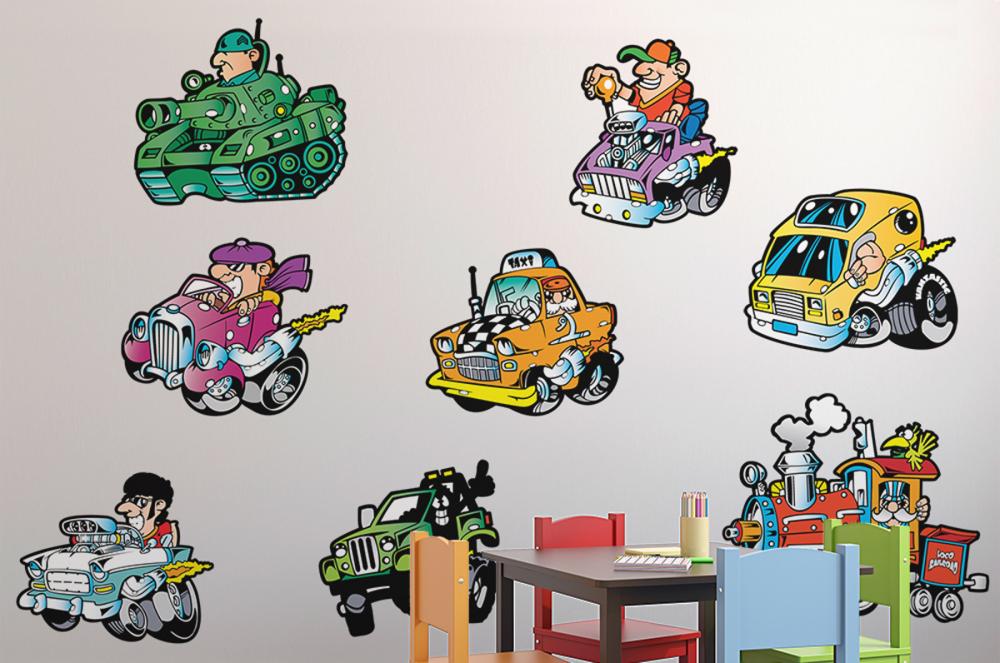 More Wacky Race Car Wall Decal Sticker Set Wall Decal - WallMonkeys.com ...