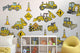 Construction Vehicles Wall Decal Sticker Set Wall Decal