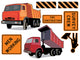 Red Dump Trucks and Wall Decal Sticker Set Wall Decal