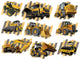 Construction Vehicles with Striped Wall Decal Sticker Set Wall Decal