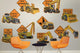 Construction Vehicles with Road Wall Decal Sticker Set Wall Decal