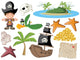 Cartoon Pirate Treasure Wall Decal Sticker Set Wall Decal