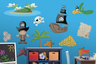 Cartoon Pirate Treasure Wall Decal Sticker Set Wall Decal
