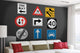 Assorted Road Signs Wall Decal Sticker Set Wall Decal