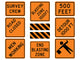 Construction Road Signs Wall Decal Sticker Set Wall Decal