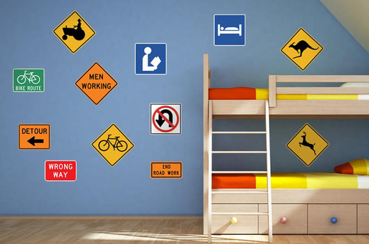 Assorted Street Sign Collection Wall Decal