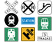 Train Station Signs Wall Decal Sticker Set Wall Decal