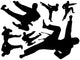 Karate Silhouettes Wall Decal Sticker Set Wall Decal