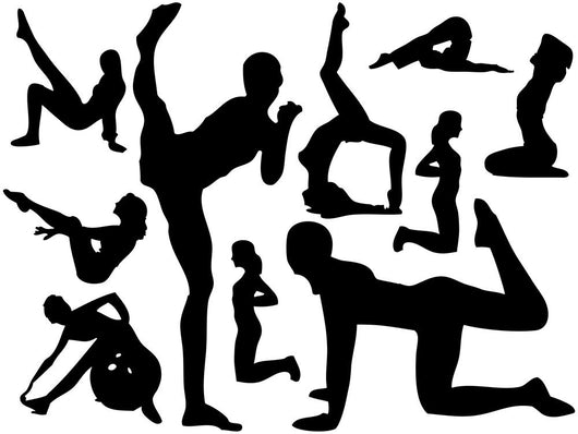 Yoga Silhouettes Wall Decal Stickers Wall Decal