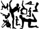 Yoga Silhouettes Wall Decal Stickers Wall Decal