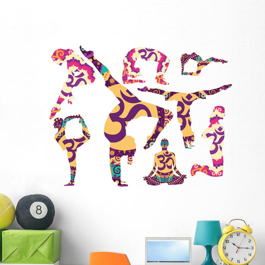 Aum Colorful Assortment Yoga Wall Decal Stickers Wall Decal