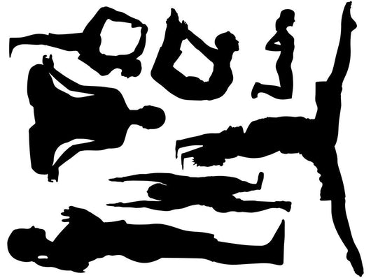Collection Yoga Silhouettes Wall Decal Stickers