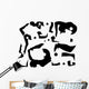 Black white Assorted Yoga Silhouettes Wall Decal Stickers Wall Decal