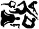 Assorted Yoga Silhouettes Wall Decal Stickers