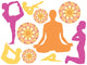 Warm Colorful Yoga Silhouettes Wall Decal