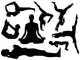Assorted Yoga Silhouettes Wall Decal