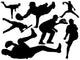 Black Baseball Silhouettes Wall Decal Sticker Set Wall Decal