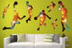 Patterned Basketball Silhouettes Wall Decal Sticker Set Wall Decal