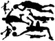 Black Basketball Silhouettes Wall Decal Sticker Set Wall Decal