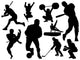 Black Assorted Sports Silhouettes Wall Decal