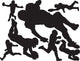 Assorted Football Silhouettes Wall Decal Sticker Set Wall Decal