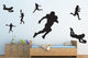 Assorted Football Silhouettes Wall Decal Sticker Set Wall Decal