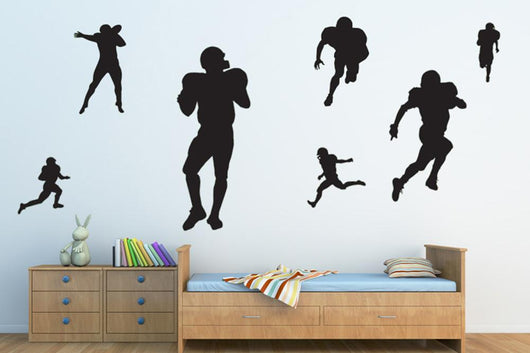Assorted Football Player Silhouettes Wall Decal Sticker Set Wall Decal