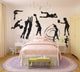 Black Girls Sports Silhouettes Wall Decal Sticker Set Wall Decal