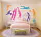 Colorful Girls Sports Silhouettes Wall Decal Sticker Set Wall Decal