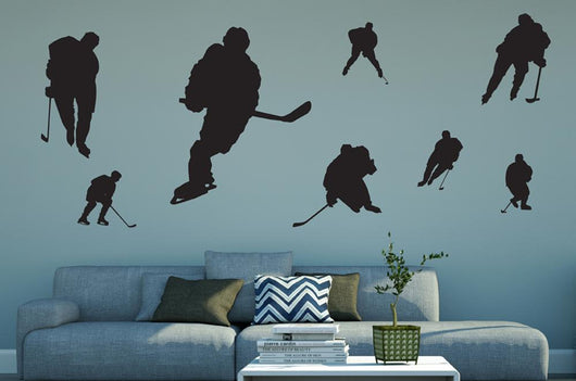 Assorted Hockey Silhouettes Wall Decal Sticker Set Wall Decal