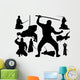 Assorted Ninja Samurai Silhouettes Wall Decal Stickers Wall Decal