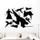 Assorted Silhouettes Samurai Ninja Wall Decal Stickers