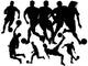 Black Soccer Silhouettes Wall Decal Sticker Set Wall Decal