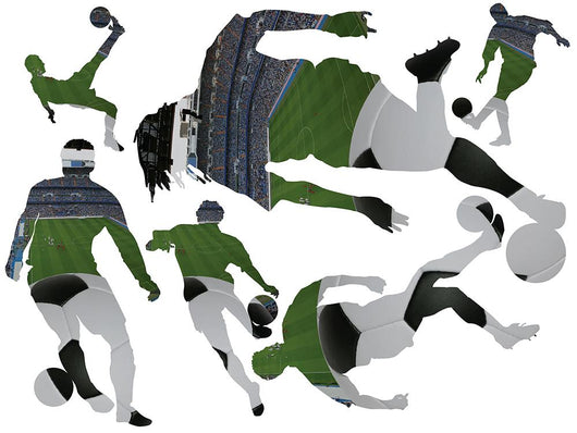 Soccer Silhouettes Futbol Wall Decal Stickers Wall Decal