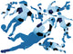 Blue Patterned Soccer Player Wall Decal Sticker Set Wall Decal
