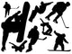 Black Winter Sports Silhouettes Wall Decal Sticker Set Wall Decal