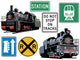 Black Train Wall Decal Sticker Set Wall Decal