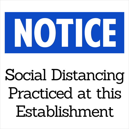 Social Distancing Practiced Here Decal