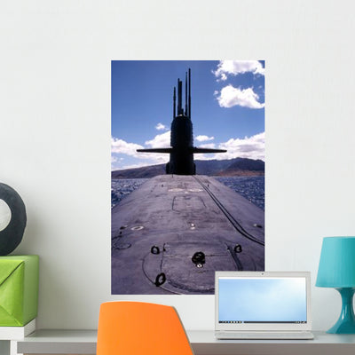 Bow and Sail Uss Wall Decal shown on a wall